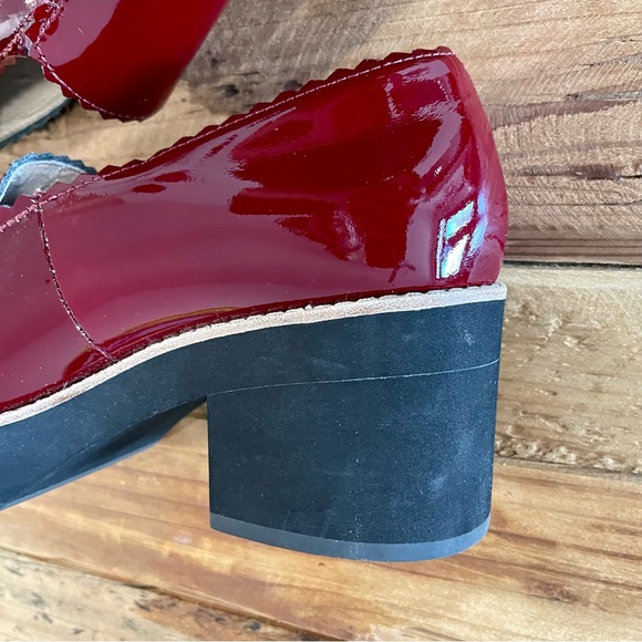 Eileen Fisher Harria Platform Maroon Patent Loafers - Picture 10 of 13